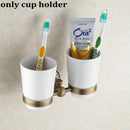 GobekUsa Bathroom Accessories Set: Towel Rack, Bar, Holder, Hook - Antique Brass/Ceramic/Copper