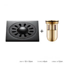 GobekUsa Brass Square Shower Room Floor Drain with Hair Strainer - 10*10cm