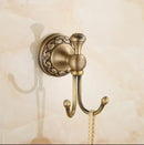 GobekUsa Carved Antique Bronze Brass Bathroom Accessories Set with Solid Bath Hardware