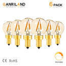 GobekUsa Gold Tint G40 LED Filament Globe Bulb E14/E12 Dimmable 1W 2200K Home Lighting