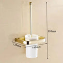 GobekUsa Gold Bathroom Accessories Set: Towel Shelf, Towel Bar, Paper Holder, Cloth Hook