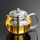 GobekUsa Glass Teapot with Stainless Steel Infuser, Clear Borosilicate, Heat Resistant, Flower Tea Pot