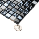 Blue 12x12 Glossy Textured Square Glass Metal Mosaic Tile (5 pack, 4.75 sq ft/case)