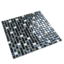 Blue 12x12 Glossy Textured Square Glass Metal Mosaic Tile (5 pack, 4.75 sq ft/case)