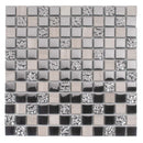 Light Gray 12x12 Polished Textured Square Glass Stone Mosaic Tile (5 pack, 4.75 sq ft/case)