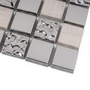 Light Gray 12x12 Polished Textured Square Glass Stone Mosaic Tile (5 pack, 4.75 sq ft/case)