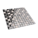 Light Gray 12x12 Polished Textured Square Glass Stone Mosaic Tile (5 pack, 4.75 sq ft/case)