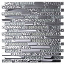 Silver 12x12 Glossy Matte Linear Glass Mosaic Tile (5 pack, 4.79 sq ft/case)