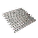 Silver 12x12 Glossy Matte Linear Glass Mosaic Tile (5 pack, 4.79 sq ft/case)
