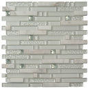 White 12x12 Glossy Matte Brick Glass Mosaic Tile (5 pack, 4.83 sq ft/case)