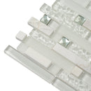 White 12x12 Glossy Matte Brick Glass Mosaic Tile (5 pack, 4.83 sq ft/case)