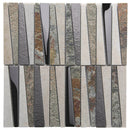 White Brown 12x12 Polished Textured Trapezium Glass Stone Mosaic Tile (5 pack, 4.83 sq ft/case) - Sample