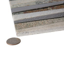 White Brown 12x12 Polished Textured Trapezium Glass Stone Mosaic Tile (5 pack, 4.83 sq ft/case)