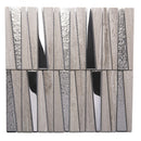 Gray 12x12 Polished Textured Trapezium Glass Stone Mosaic Tile (5 pack, 4.83 sq ft/case)