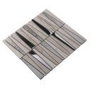 Gray 12x12 Polished Textured Trapezium Glass Stone Mosaic Tile (5 pack, 4.83 sq ft/case) - Sample