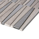 Gray 12x12 Polished Textured Trapezium Glass Stone Mosaic Tile (5 pack, 4.83 sq ft/case)