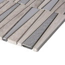 Gray 12x12 Polished Textured Trapezium Glass Stone Mosaic Tile (5 pack, 4.83 sq ft/case) - Sample