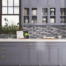 Blue Gray 12x12 Polished Textured Trapezium Glass Stone Mosaic Tile (5 pack, 4.83 sq ft/case) - Sample