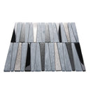 Blue Gray 12x12 Polished Textured Trapezium Glass Stone Mosaic Tile (5 pack, 4.83 sq ft/case) - Sample