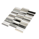 Brown Gray 12x12 Brick Polished Textured Glass Stone Mosaic Tile (5 pack, 4.83 sq ft/case) - Sample