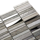 Brown Gray 12x12 Brick Polished Textured Glass Stone Mosaic Tile (5 pack, 4.83 sq ft/case) - Sample