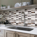 Brown Gray 12x12 Polished Textured Glass Stone Mosaic Tile (5 pack, 4.83 sq ft/case)