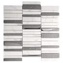 Brown White 12x12 Polished Textured Brick Glass Stone Mosaic Tile (5 pack, 4.83 sq ft/case)