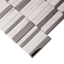 Brown White 12x12 Polished Textured Brick Glass Stone Mosaic Tile (5 pack, 4.83 sq ft/case)