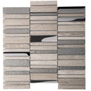 Brown Gray 12x12 Polished Textured Brick Glass Stone Mosaic Tile (5 pack, 4.83 sq ft/case)