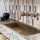 Brown Gray 12x12 Polished Textured Brick Glass Stone Mosaic Tile (5 pack, 4.83 sq ft/case)