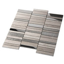 Brown Gray 12x12 Polished Textured Brick Glass Stone Mosaic Tile (5 pack, 4.83 sq ft/case)
