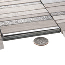 Brown Gray 12x12 Polished Textured Brick Glass Stone Mosaic Tile (5 pack, 4.83 sq ft/case)
