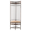 Metal Corner Hall Tree Foyer Entryway Shoe Storage Bench Coat Rack in Copper