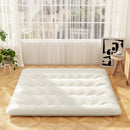Queen/King/Twin/Full Futon Mattress Floor Sleeping Pad with Washable Cover Beige