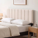 Linen Upholstered Headboard with Solid Wood Legs and Adjustable Width