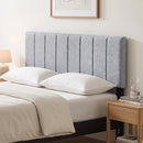 Linen Upholstered Headboard with Solid Wood Legs and Adjustable Width