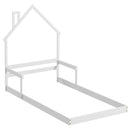 Twin Size Floor Bed with Chimney and Headboard and Handrail
