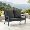Black Aluminum Deep Seating Loveseat with Cushions