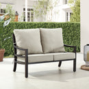 Black Aluminum Deep Seating Loveseat with Cushions
