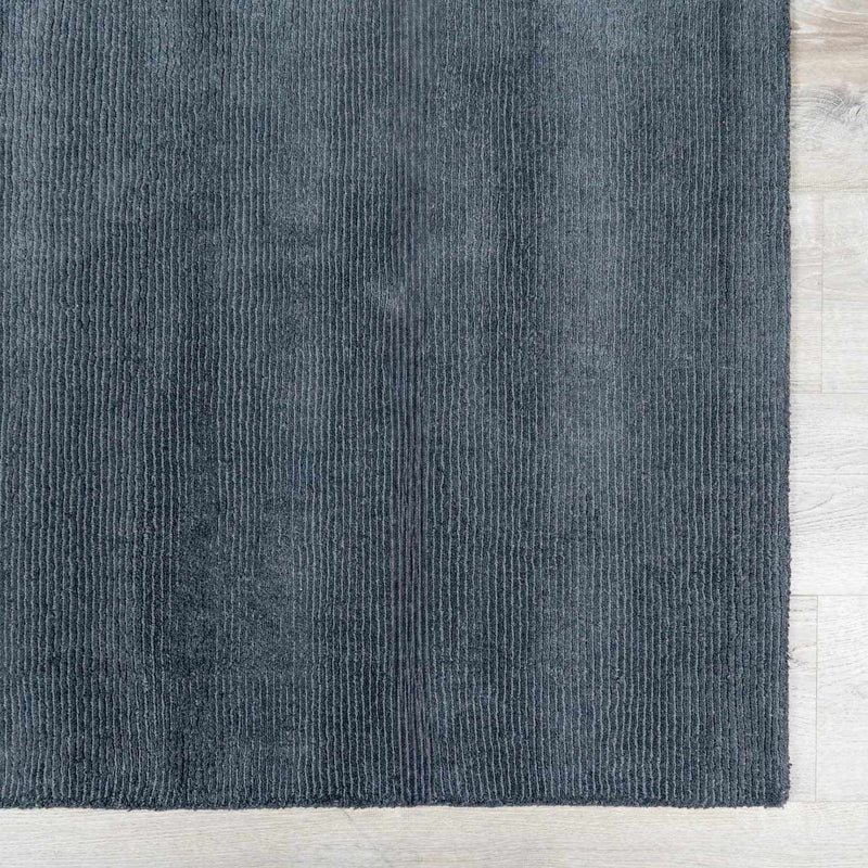 Brockton Solid Black Wool Rug