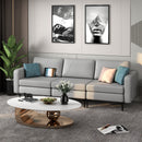 Convertible Leather Sofa Couch with Magazine Pockets 3-Seat with 2 USB Port