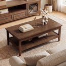 Farmhouse Coffee Table Rustic Cocktail Center Table with Thickened Tabletop