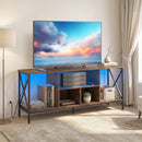 TV Stand with LED Lights for 65 Inch TV Entertainment Center with Power Outlets