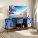 TV Stand with LED Lights for 65 Inch TV Entertainment Center with Power Outlets