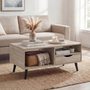 Coffee Table with Storage Rustic Rectangle Center Table