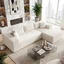 Modular Sectional Sofa Corduroy Upholstered L-shaped Sofa Couch with Deep Seats