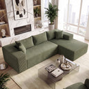 Modular Sectional Sofa Corduroy Upholstered L-shaped Sofa Couch with Deep Seats