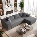 Modular Sectional Sofa Corduroy Upholstered L-shaped Sofa Couch with Deep Seats