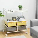 Mobile 4 Drawers Shelves Rolling Storage Cart Rack