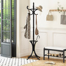 Wood Standing Hat Coat Rack with Umbrella Stand